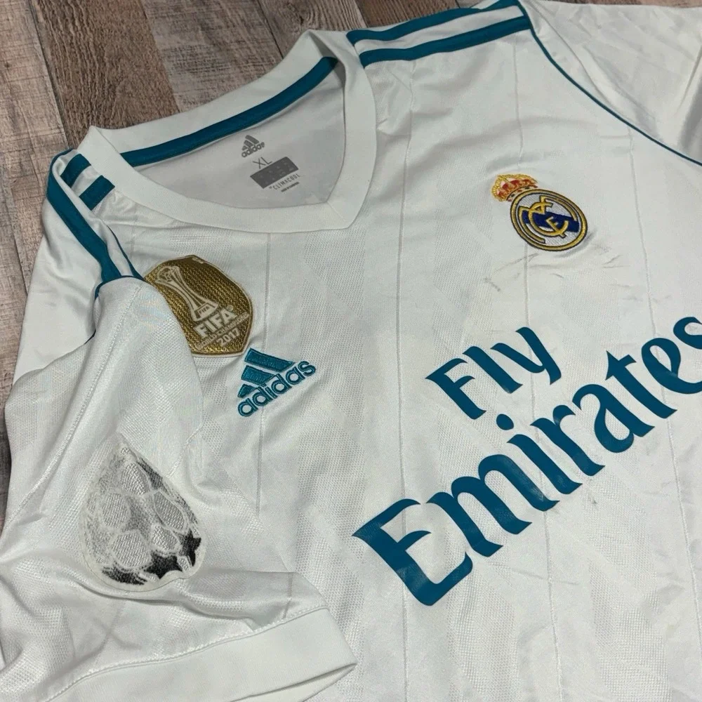 Adidas Real Madrid Soccer Jersey XL White Marco Asensio 20 ClimaCool FIFA 2017‎